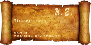 Micsey Ervin névjegykártya